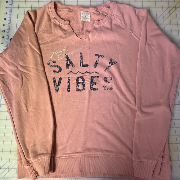 Salt Life Tops - Salt Life Salty Vibes Pink Women's Crew Neck Sweatshirt Size L